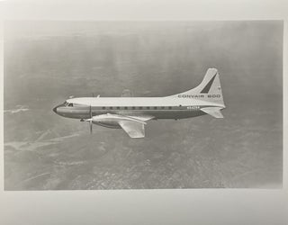Item #3162425 Circa 1960 Glossy Black and White Press Photo of a Convair 600 Jet in Flight....