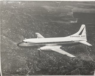 Item #3162426 Circa 1960 Glossy Black and White Press Photo of a Convair 600 Jet in Flight....