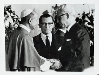 Item #318240 Mid-1960s Glossy Black and White Photo of Pope Paul VI Meeting Dignitaries