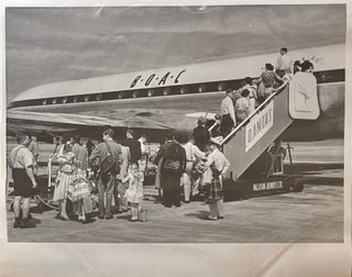 Item #3182409 C1960s Glossy Black and White Press Photo of Passengers Boarding a British Overseas...
