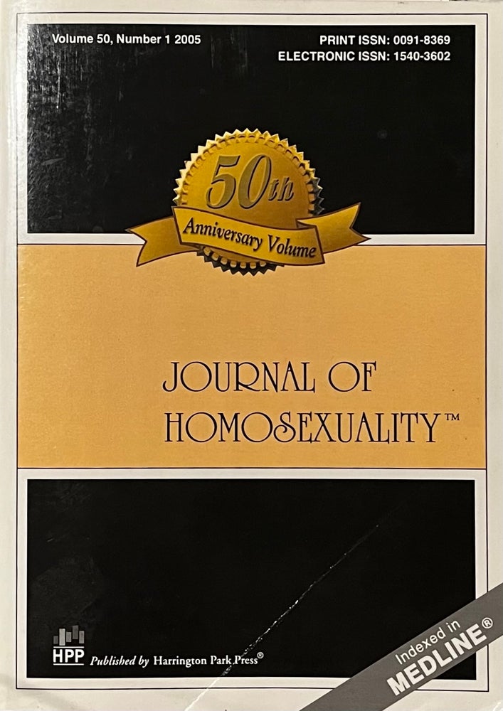 Item #318245 Journal of Homosexuality, Volume 50, Number 1, 2005. John P. DeCecco.