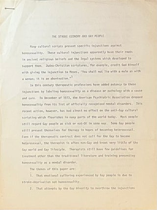 Item #321202523 The Stroke Economy and Gay People. B A. Aiken