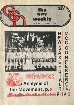 Item #405243 GCN Gay Community News, The Gay Weekly; Vol. 4., No. 17, October 23, 1976: An...