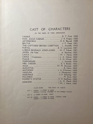[Musical Score] The Hon. Julius Caesar. A Travesty With Music in Three Acts. Presented by The Princeton University Triangle Club 1918-1919