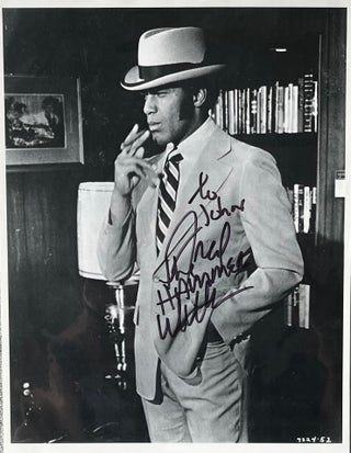 Item #416249 Signed Black and White Photo of Fred "The Hammer" Williamson as Black Caesar. Fred...