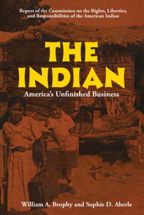 Item #4202403 The Indian: America's Unfinished Business. William A. Brophy, Sophie D. Aberle