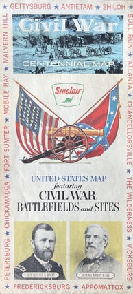 Item #420243 Civil War Centennial Map: United States Map Featuring Civil War Battlefields and...
