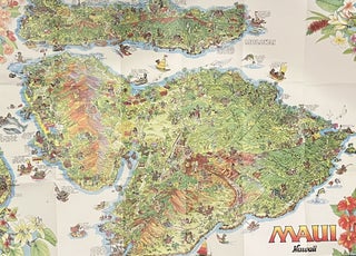 Item #427271 Souvenir Pictorial Poster Map of Maui, Hawai'i. Kim Forrest