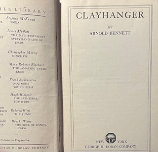 Item #501235 Clayhanger. Arnold Bennett