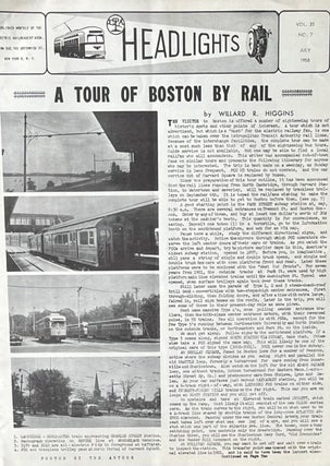 Item #504239 Headlights: The Magazine of Electric Railways, July 1958, Vol. 20, No. 7. Jack May