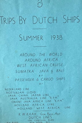 Item #504287 Trips by Dutch Ships, Summer 1938. Dutch Lines