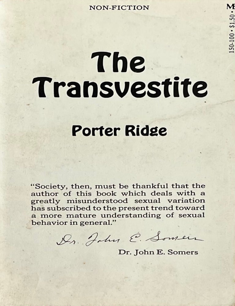 Item #510252 The Transvestite. Porter Ridge, Introduction Dr. John E. Somers.