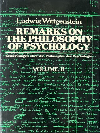 Item #520202503 Remarks on the Philosophy of Psychology: Volume II. Ludwig Wittgenstein, G. H....