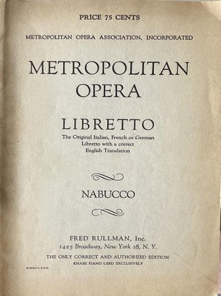 A Grouping of 19 New York City Metropolitan Opera Company Libretti of a Range of Operas