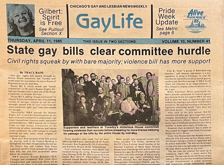 Item #521231 Chicago's Gay Life, Volume 10, Number 41, April 11, 1985. Publisher Chuck Renslow.