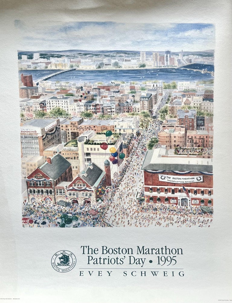 Item #531202503 The Boston Marathon Patriot's Day 1995 Poster. Evey Schweig.