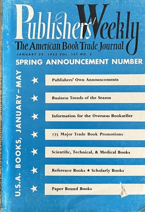 Item #613240 Publisher's Weekly: The American Book Trade Journal, Vol. 167, No. 5. Frederic G....