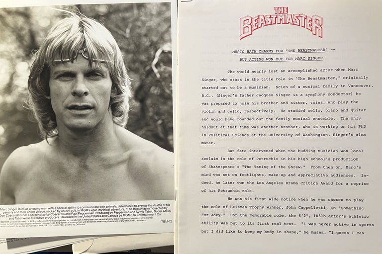 Item #7000537 An MGM Promotional Press Kit for the 1982 Cult Classic Film The Beastmaster. Andre Norton.