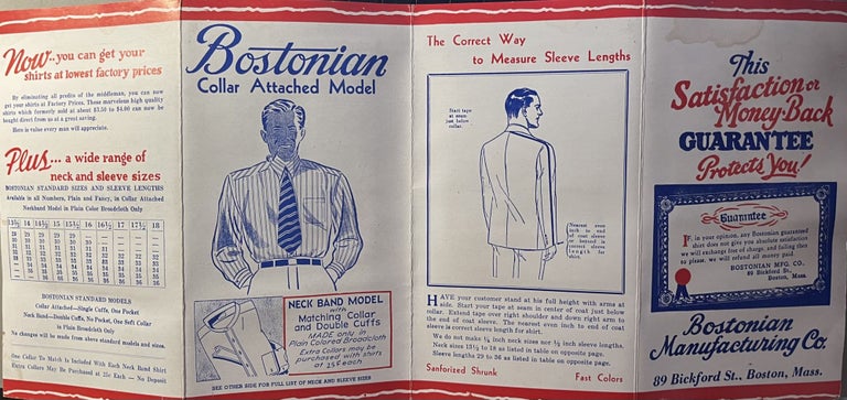 Item #7000546 A Bostonian Manufacturing Co. Salesman's Fabric Sample Book "This Satisfaction or Money Back Guarantee Protects You!"