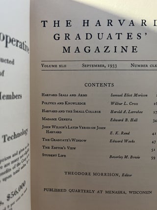 The Harvard Graduates' Magazine