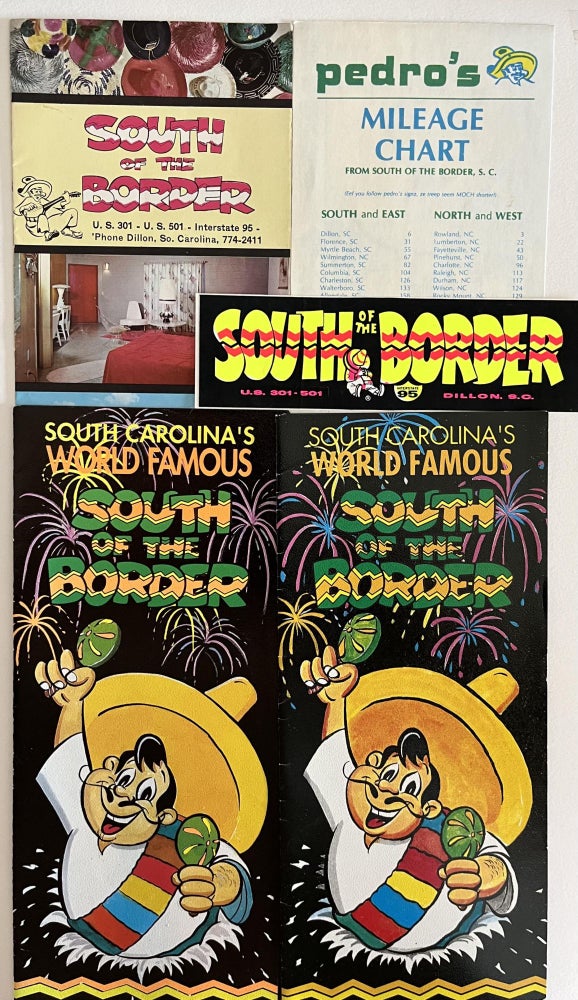 Item #700072 A Rare Grouping of Nine [9] Pieces of Mid-Century Tourist Ephemera from South of the Border in Dillon, South Carolina