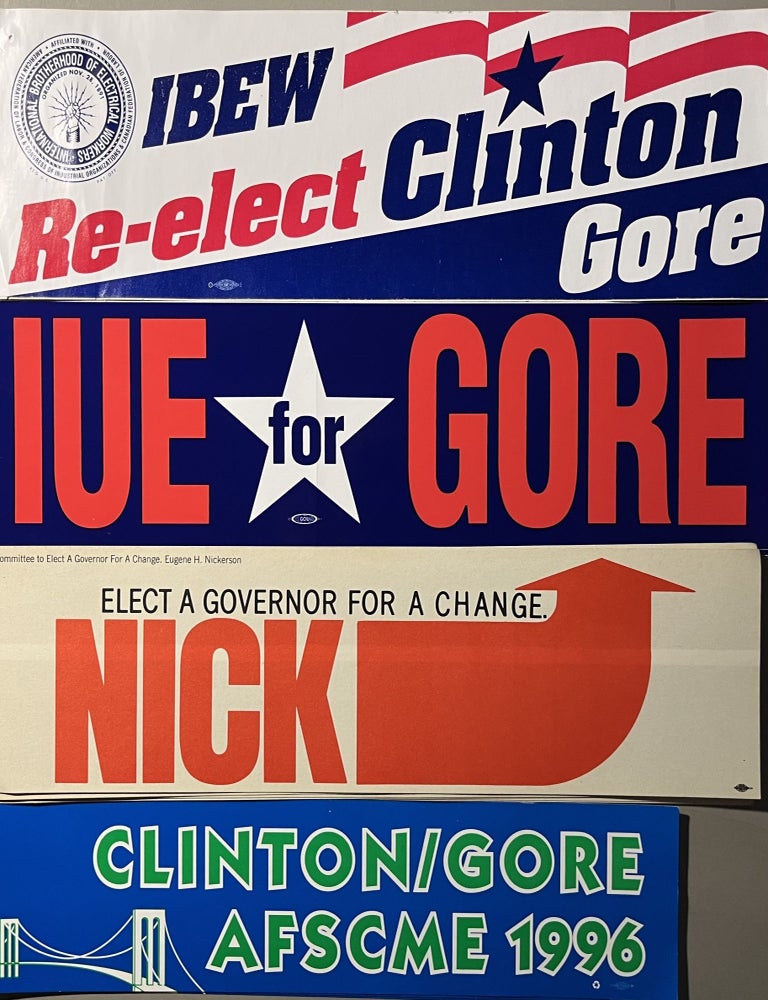 Item #700153 A Grouping of Forty [40] Political Bumper Stickers from the 1970s to the 1990s. Campaign Committees.