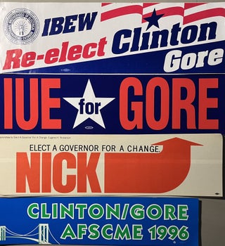 Item #700153 A Grouping of Forty [40] Political Bumper Stickers from the 1970s to the 1990s....