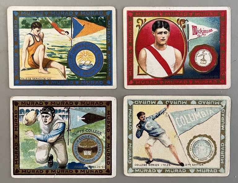 Item #700322 A Grouping of Four [4] Early 20th Century Murad Cigarette Collegiate Sports Cards Featuring: Dickinson College, Bucknell University, Tufts University and Columbia University.