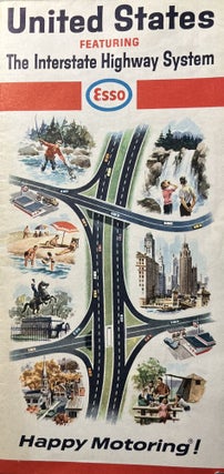 Item #700525 1966 Esso Map of the United States featuring The Interstate Highway System