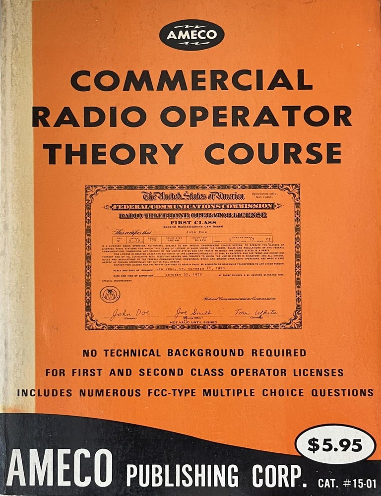 Item #708202514 Commercial Radio Operator Theory Course. Martin Swartz.