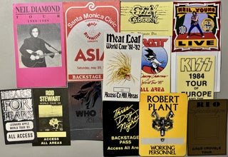 Item #800012 A Grouping of Thirteen [13] Backstage, VIP and Guest Passes for Various 1980s Rock...