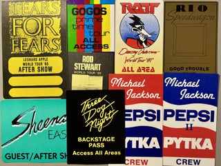Item #800013 A Grouping of Nine [9] Backstage, VIP and Guest Passes for an Eclectic Range of...