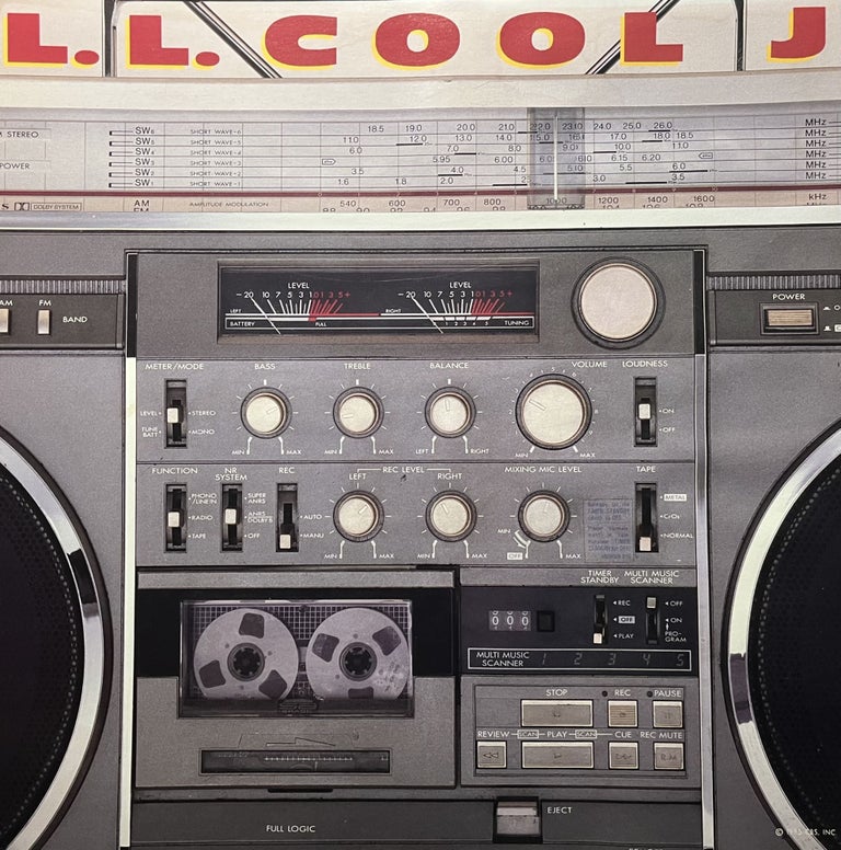Item #800027 A Record Store Window Advertisement for L.L. Cool J.'s 1985's Debut Disc "Radio" CBS Records.