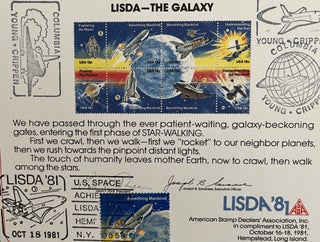 An Early 1980s American Philatelic Program Guide, Commemorative Cards and Envelopes Honoring the U.S. Space Program