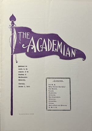 Item #802259 The Academian: Published Bi-Weekly by Students of the Academy of Northwestern...