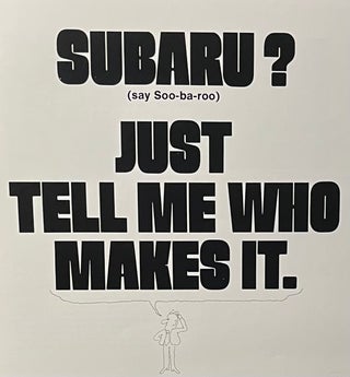 Item #81244 Subaru? Just Tell Me Who Makes It. In Subaru of America