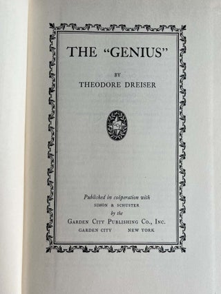 The "Genius" Two Volumes in One. Theodore Dreiser.
