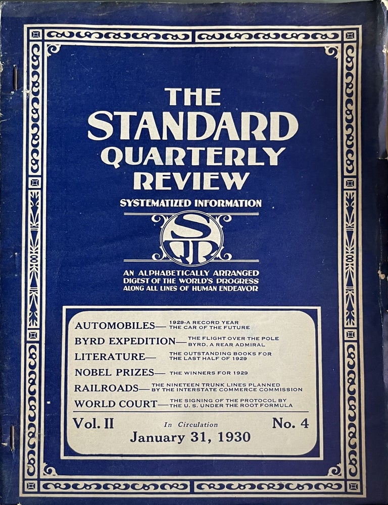 Item #905202429 The Standard Quarterly Review Volume II, No. 4, January 31, 1930. Standard Educational Society.