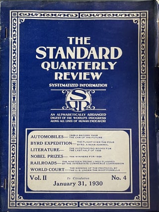 Item #905202429 The Standard Quarterly Review Volume II, No. 4, January 31, 1930. Standard...