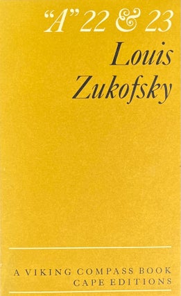 Item #909235 "A" 22 & 23. Louis Zukofsky