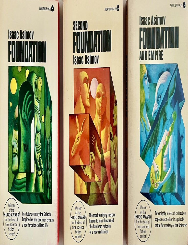 Item #920202617 Foundation Trilogy Boxed Set: Foundation, Second Foundation, Foundation and Empire [Avon 39701, Avon 38125, Avon 38075]. Isaac Asimov.