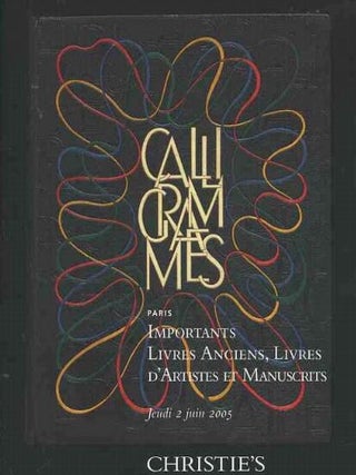 Item #929237 Christie's Paris Important Livres Anciens, Livres D'Artistes et Manuscrits Jeudi 2...